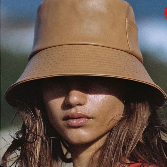 NWT Lack of Color Vegan Leather Bucket Hat in Tan - Picture 5 of 15